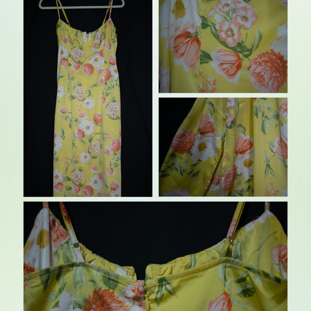 Satin Yellow/Orange Dress - Small